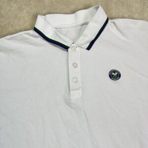 Official Wimbledon White Pique Polo The Championships Men's Medium Tennis